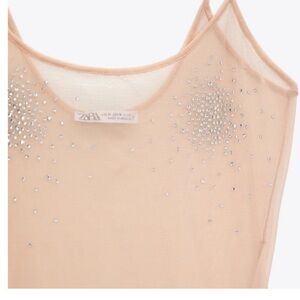 Zara Rhinestone nude bodysuit